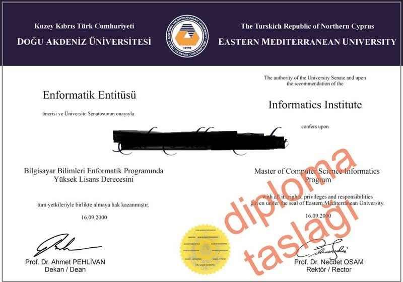 Satılık Göstermelik Diploma Örneği