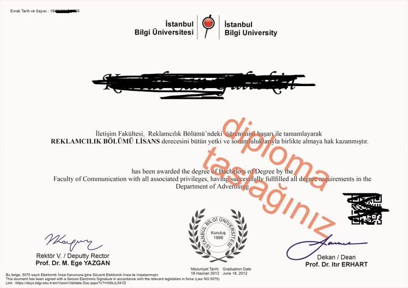 Üniversite Diploma Parayla Altın Varak